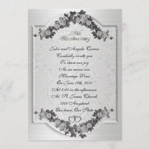 25th Anniversary party vow renewal invitation