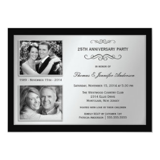 25th Anniversary Past & Present Photo Invitations