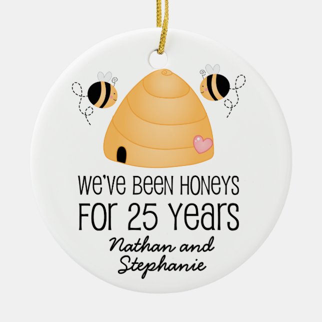 25th Anniversary Personalized Ornament Gift (Front)