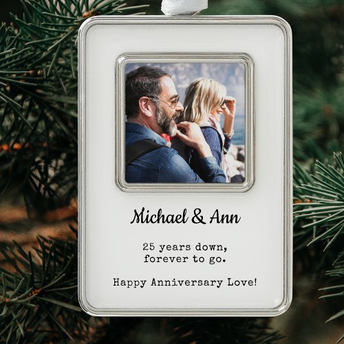 25th  Anniversary Photo Keepsake  Holiday Couple  Christmas Ornament