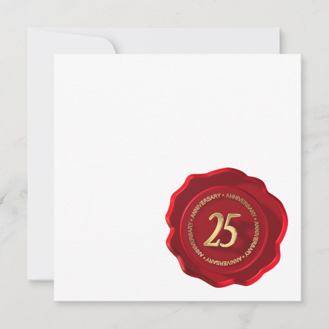 25th anniversary red wax seal card (Front)