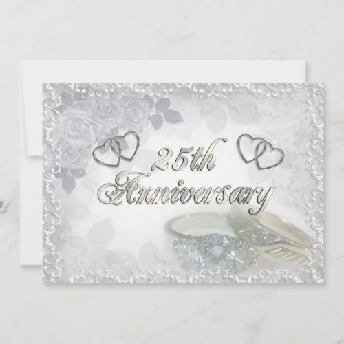 25th Anniversary rings Invitation
