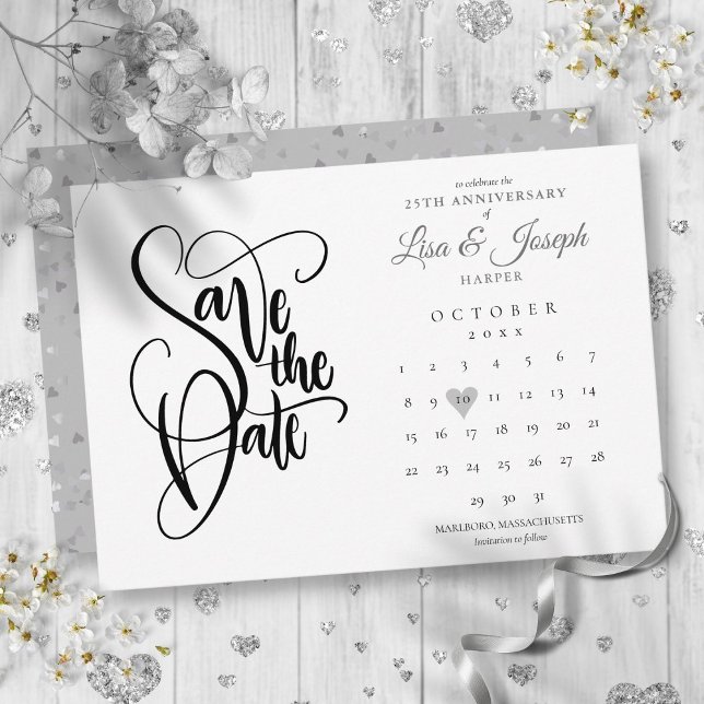 25th Anniversary Save the Date Calendar Love Heart (25th Anniversary Save the Date Calendar Love Heart)