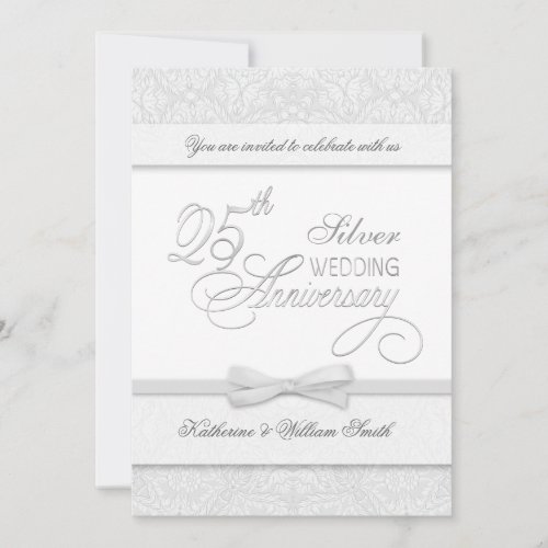 25th Anniversary Silver Anniversary Invitations