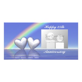 25th Anniversary Silver Hearts Card by xfinity7 at Zazzle