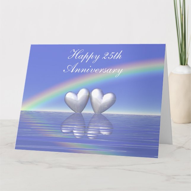 25th Anniversary Silver Hearts Card (Front)