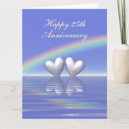 25th Anniversary Silver Hearts Card