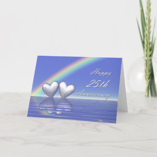 25th Anniversary Silver Hearts Card