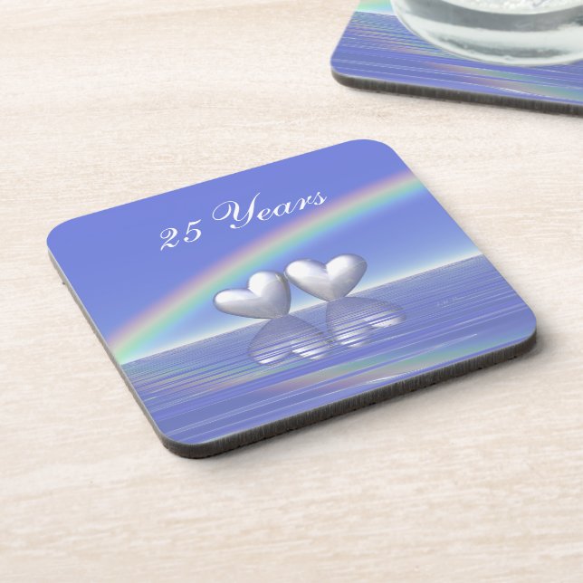 25th Anniversary Silver Hearts Coaster (Left Side)