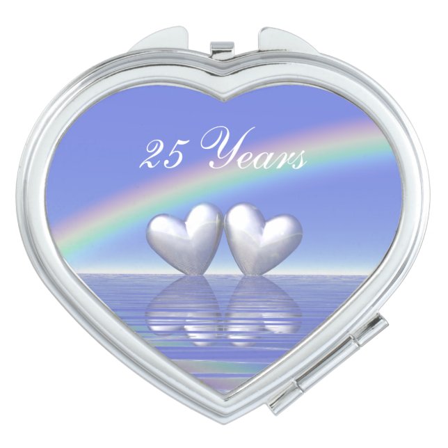 25th Anniversary Silver Hearts Compact Mirror (Front)
