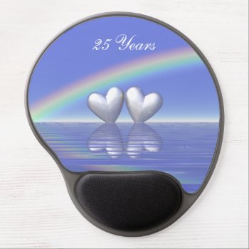 25th Anniversary Silver Hearts Gel Mouse Pad by Peerdrops at Zazzle