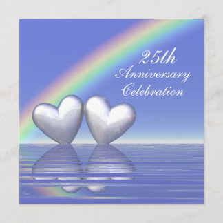 25th Anniversary Silver Hearts Invitation