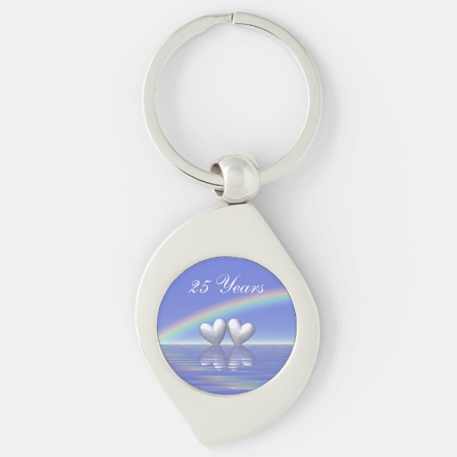 25th Anniversary Silver Hearts Keychain (Front)