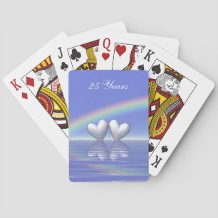 25th Anniversary Silver Hearts Poker Cards