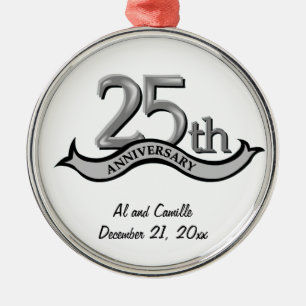 25th Anniversary Silver Keepsake Ornament