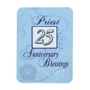 25th Anniversary Silver Number on Blue Magnet