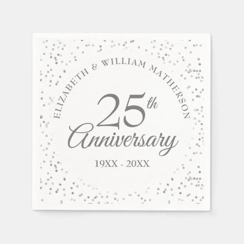 25th Anniversary Silver Stardust Napkins