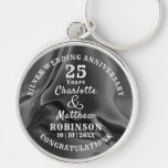 25th Anniversary Silver Wedding Gift Personalized Keychain at Zazzle