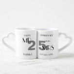 25th Anniversary Silver Wedding Personalized Coffee Mug Set at Zazzle