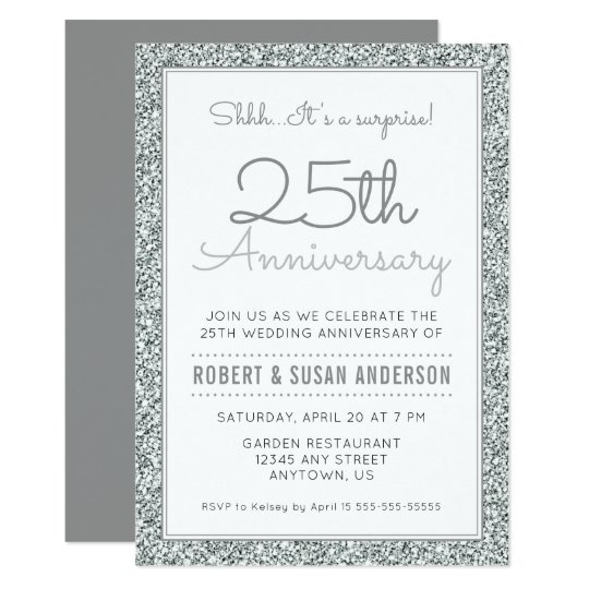 Surprise 25Th Anniversary Invitations 8