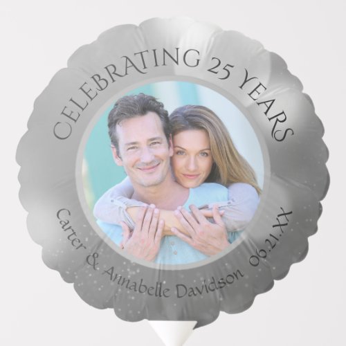 25th Anniversary  Then  Now Photos Personalized Balloon