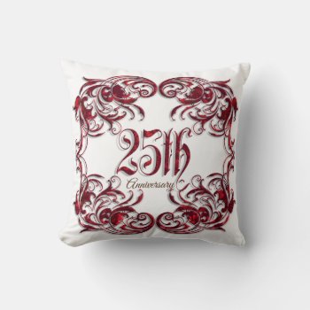 25th Anniversary Throw Pillow by Irisangel at Zazzle