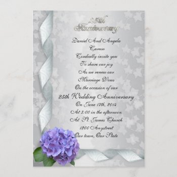 25th Anniversary Vow Renewal Invitation by Irisangel at Zazzle
