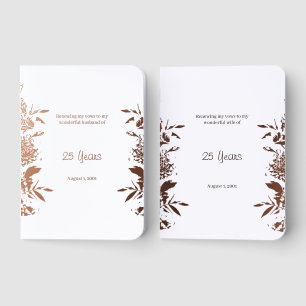 25th Anniversary Vow Renewal Notebook Set Wedding