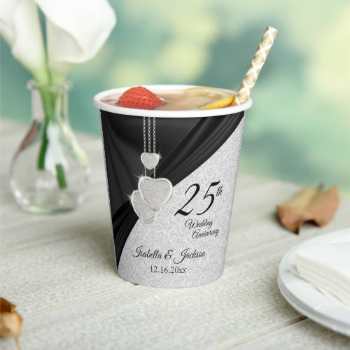 25th Anniversary _ Wedding Birthday or Service Paper Cups