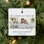 25th Anniversary Wedding Christmas Photo Ornament<br><div class="desc">A great keepsake for your 25 th Anniversary of Wedding. It can also be a nce favor for your Anniversary celebration. Find more options in my shop.</div>