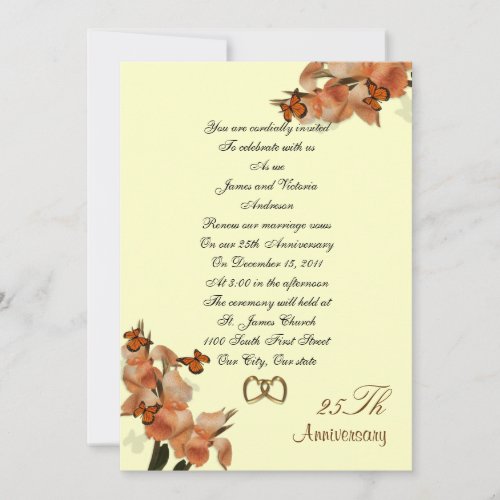 25th Anniversary wedding Vow renewal Invitation