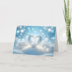 25th Anniversary Winter Heart Card