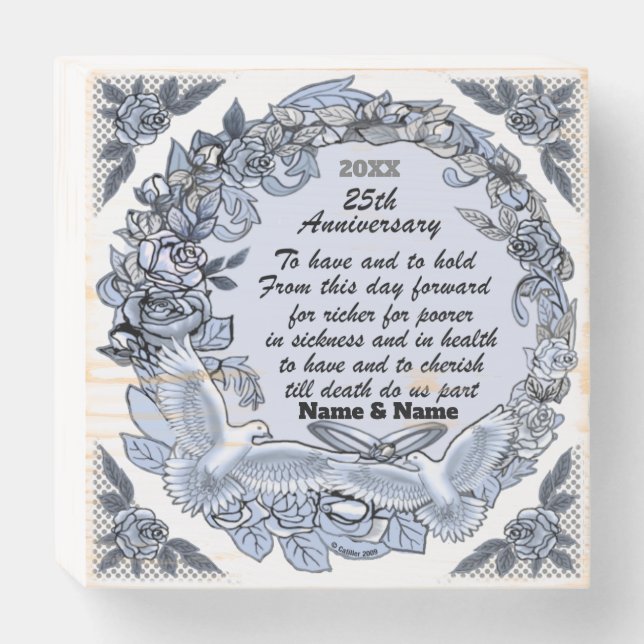 25th Anniversary Wooden Box Sign (Front Horizontal)