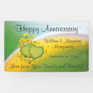25th Anniversary Yellow Flowers Love Celebration