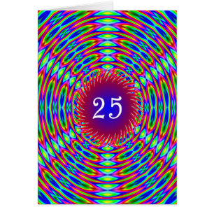 25th Birthday Abstract Trippy Swirls Cards