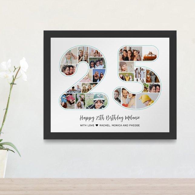 25th Birthday Anniversary Number 25 Photo Collage Poster (Creator Uploaded)