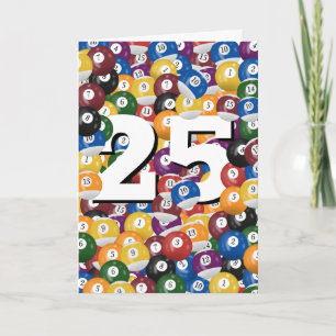 25th Birthday Billiard Balls Card