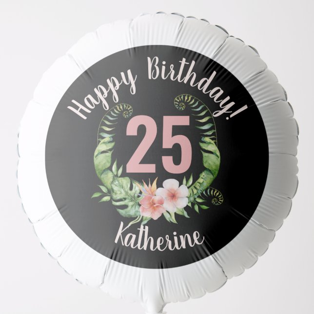 25th Birthday black girls name Balloon (Front)