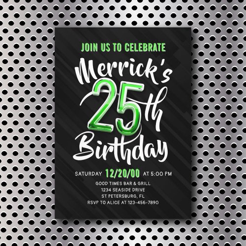 25th Birthday Bold Typography Invitation