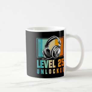 25th Birthday Boy Video Gamer Level 25 Unlocked Bo Coffee Mug