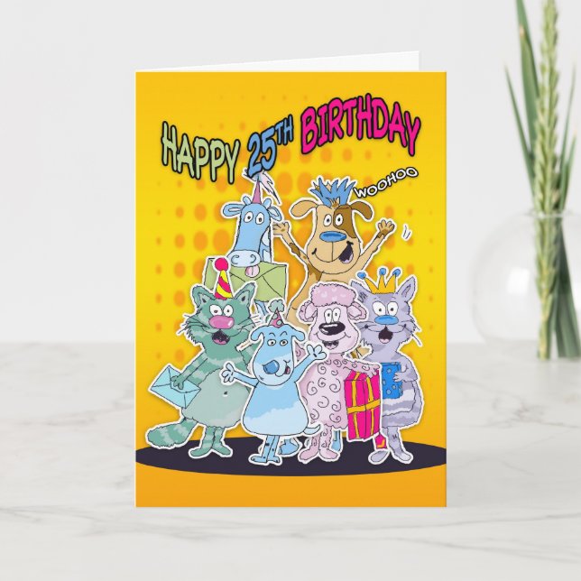 25th Birthday Card - Moonies Doodlematoons (Front)