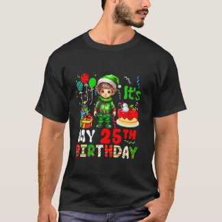 25th Birthday Christmas Cute Elf Proud 25 Years Ol T-Shirt