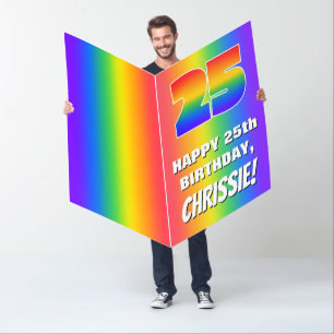 25th Birthday: Colorful, Fun Rainbow Pattern # 25 Card