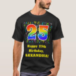 [ Thumbnail: 25th Birthday: Colorful Music Symbols, Rainbow 25 T-Shirt ]