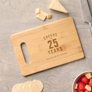 25th Birthday custom wood Engraved Cutting Board