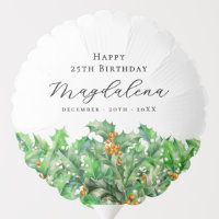 25th Birthday December Birth Flower Holly Custom