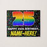 [ Thumbnail: 25th Birthday — Fun, Colorful Music Symbols & “25” Jigsaw Puzzle ]