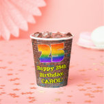 [ Thumbnail: 25th Birthday: Fun Graffiti-Inspired Rainbow 25 Paper Cups ]