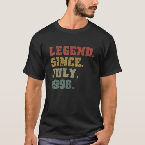 25Th Birthday Gifts 25 Years Old Legend Since July T_Shirt