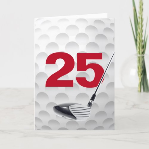 25th Birthday Golf Ball Design Card